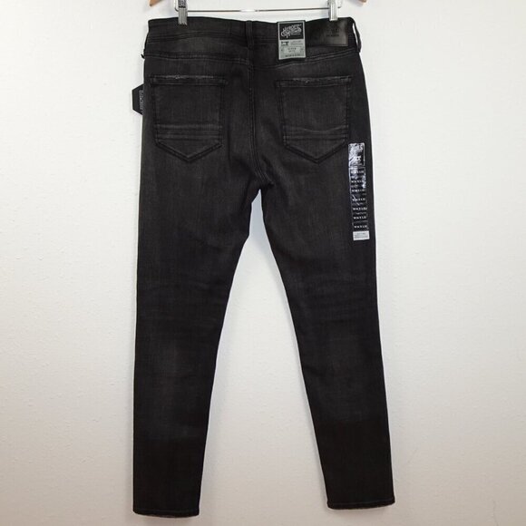 Heroes Motors Moto Jeans Men's Size 34x32 Black Denim Super Slim Paint Splatters - Picture 6 of 14